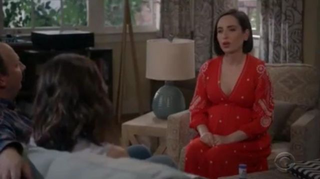 Free People Embroidered V Jumpsuit worn by Jen (Zoe Lister-Jones) in Life in Pieces (S04E03)