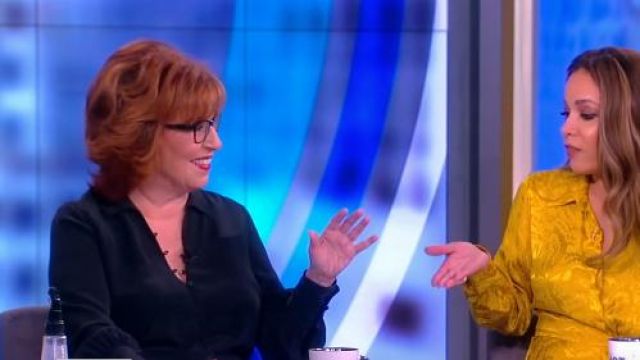 L'Agence Naomi Button-Front Silk Blouse worn by Joy Behar on The View April 22, 2019