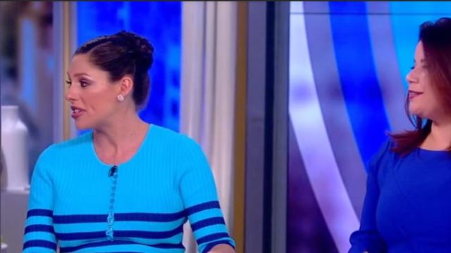 Altuzarra Sunday striped midi dress worn by Abby Huntsman on The View April 5, 2019