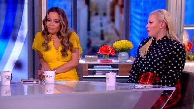 Prabal Gurung Victoria Flutter Sleeve V-neck Dress worn by Sunny Hostin on The View April 23, 2019
