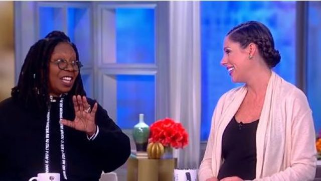 Theory  Shawl Cardigan worn by Abby Huntsman on The View April 25, 2019