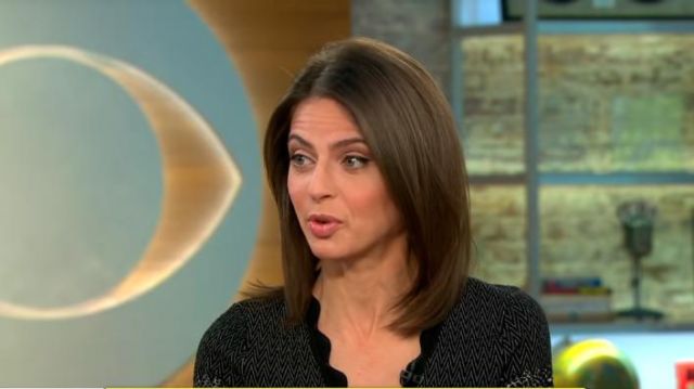 Yigal Azrouël Snakeskin-Print Wool Dress worn by Bianna Golodryga on CBS This Morning March 27, 2019