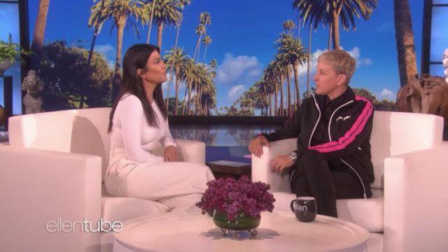 Wolford Viscose white Pullover worn by Kourtney Kardashian on The Ellen DeGeneres Show April 29, 2019