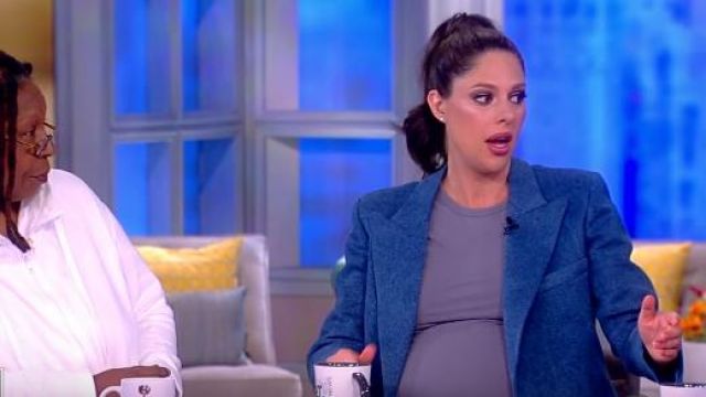 Blaze Milano  Everyday double-breasted linen blazer worn by Abby Huntsman on The View April 29, 2019