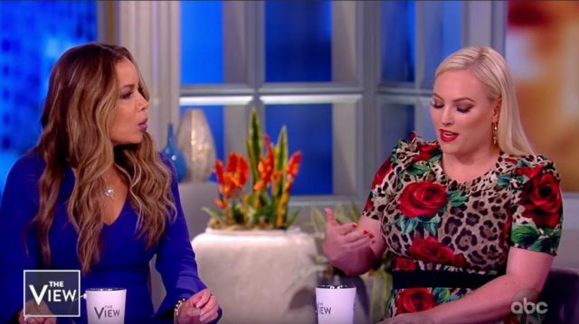 Dolce & Gabbana Leopard And Floral Printed Top worn by Meghan McCain on The View April 30, 2019