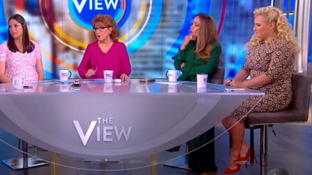 Alice + Olivia Delora Sheath Midi Dress worn by Meghan McCain on The View May 1, 2019