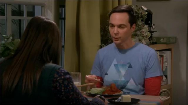 Jaggedhues Design By Humans Geometric Triangles worn by Sheldon Cooper (Jim Parsons) in The Big Bang Theory (S12E21) (S12E21)