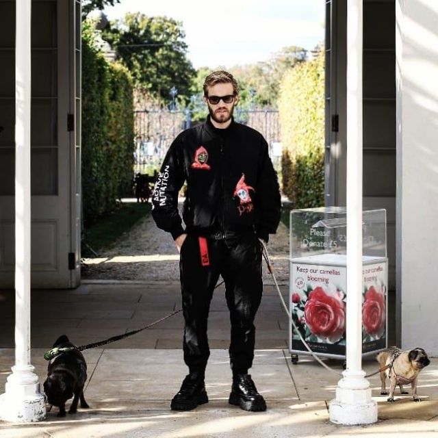 Bomber black Perks And Mini Piewdiepie on one of his posts Instagram
