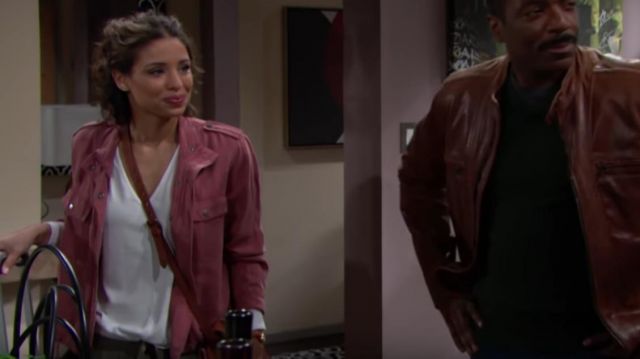 Club Monaco Rylena Top worn by Brytni Sarpy as seen in The Young and the Restless March 2019