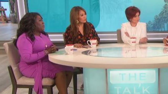 Eloquii  Ruched Dress with Skirt Overlay worn by Sheryl Underwood  on The Talk May 01, 2019