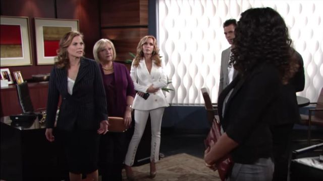 The Kooples Lace Trim Crêpe de Chine Camisole worn by Gina Tognoni as seen in The Young and the Restless March 2019