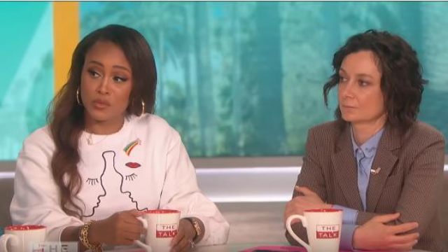 Vivetta  Silhouette Embroidered Sweatshirt worn by Eve on The Talk May 02,2019