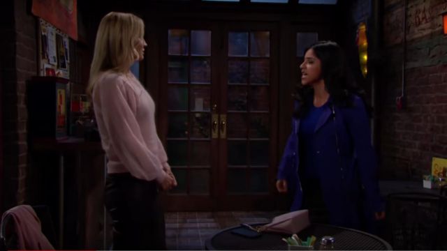 Bebe Flare Skirt Trench Coat Jacket worn by Noemi Gonzalez Martinez as seen in The Young and the Restless April 2019