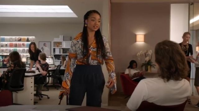 Rosie Assoulin Printed Silk Blend Crepe De Chine Shirt worn by Kat Edison (Aisha Dee) in The Bold Type (S03E04)