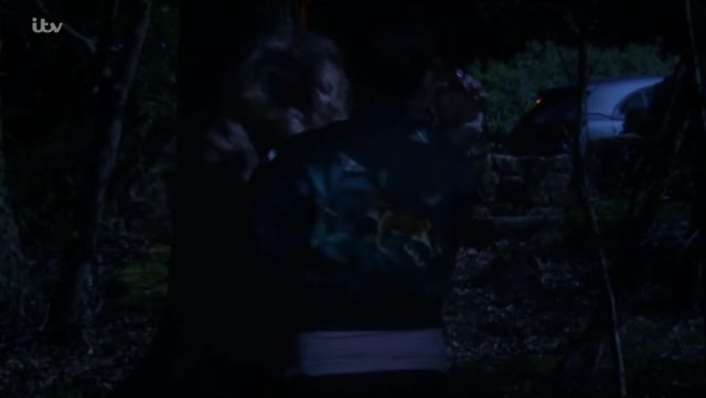 Ted Baker Sandey Houdinii quilted bomber jacket worn by Leyla Harding (Roxy Shahidi) in Emmerdale Episode 8469 on 07/05/19