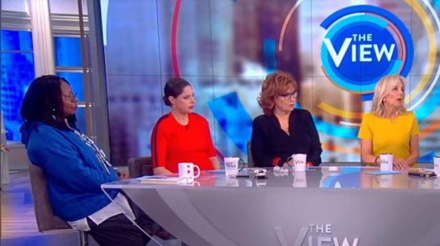 Veronica Beard Audrie 3/4 Sleeve Jersey Midi Dress worn by Abby Huntsman on The View May 8, 2019