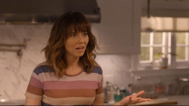 Madewell Whisper Cotton Crewneck Tee in Longrock Stripe worn by Judy Hale (Linda Cardellini) in Dead to Me (S01E07)