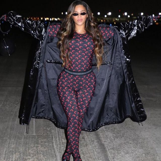 Dries Van Noten Vinyl Hooded Jacket worn by Beyoncé on her Instagram account @beyonce