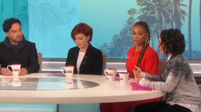 Raquel Allegra  Distressed tie-dyed merino wool and cashmere-blend sweater worn by Sara Gilbert on The Talk May 09,2019