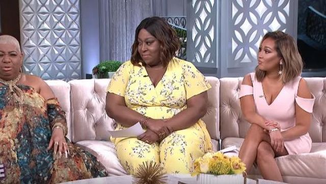 RACHEL Rachel Roy  Floral-Print Faux-Wrap Jumpsuit worn by Loni Love on The Real Talk Show May 04,2019