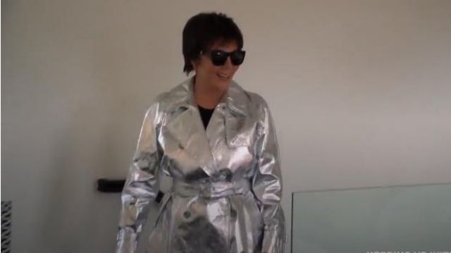 Ralph Lauren Collection Women’s Jayne Metallic Leather Trench Coat worn by Herself (Kris Jenner) in Keeping Up with the Kardashians (S16E06)