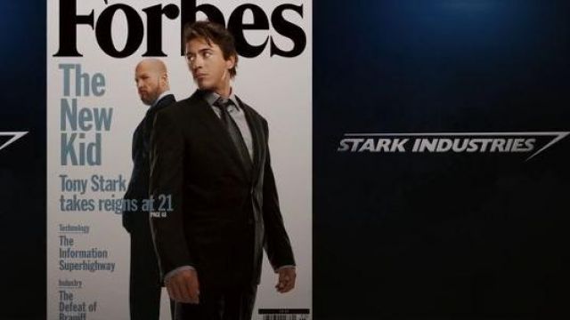 Forbes Magazine with cover ofTony Stark / Iron Man (Robert Downey Jr.) as seen in Iron Man