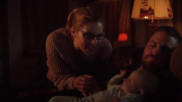 Frame Marled Crew Sweater worn by Felicity Smoak (Emily Bett Rickards) in Arrow (S07E22)