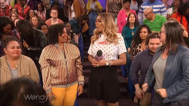 Supreme x Comme des Garcons White polka dot box logo t-shirt worn by Wendy Williams on  The Wendy Williams Show May 13, 2019