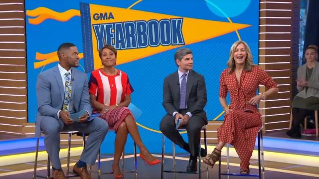 Topshop Horse Coin Midi Dress worn by Lara Spencer on Good Morning America May 13, 2019