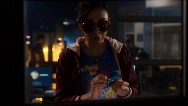 Perry Beane at Threadless Stay in School Tee worn by Ella Lopez (Aimee Garcia) in Lucifer (S04E03)