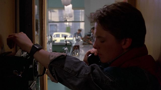 The watch Casio CA-56-E1er of Marty McFly (Michael J. Fox) in Back to the future
