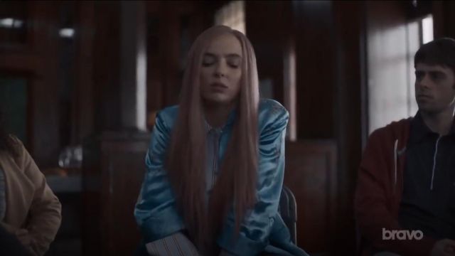 Frame Silk Button Front Blouse worn by Villanelle (Jodie Comer) in Killing Eve (S02E06)