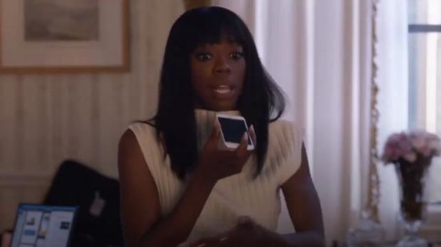 Jacquemus Tie-side ribbed wool top worn by Molly Carter (Yvonne Orji) in Insecure (S02E07)