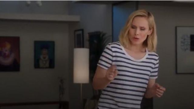 Splendid Sunfaded Striped T-shirt worn by Eleanor Shellstrop (Kristen Bell) in The Good Place (S01E01)
