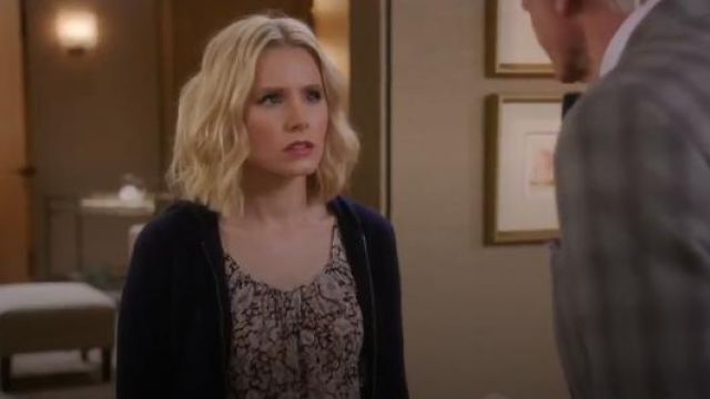 Rebecca Taylor Floral Print Ruffle Sleeve Silk Top worn by Eleanor Shellstrop (Kristen Bell) in The Good Place (S01E09)