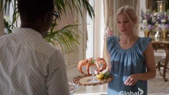 The Great Flutter Sleeve Top worn by Eleanor Shellstrop (Kristen Bell) in The Good Place (S01E11)