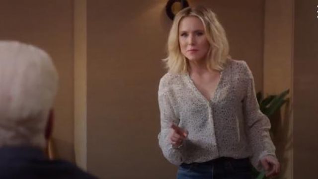 Paige Marbella Blouse worn by Eleanor Shellstrop (Kristen Bell) in The Good Place (S02E03)