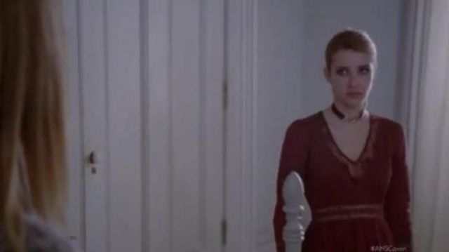Free People  Heart Dress in oxblood worn by Madison Montgomery (Emma Roberts) in American Horror Story (S03E12)