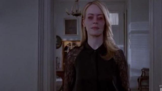Equipment  Quinn Lace & Silk Shirt worn by Lana Winters (Sarah Paulson) in American Horror Story (S03E13)