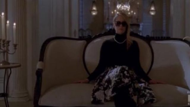 Dolce & Gabbana  Blossom print skirt worn by Lana Winters (Sarah Paulson) in American Horror Story (S03E13)