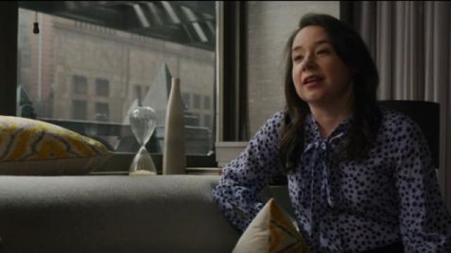 No. 21 Star-Print Tie-Neck Silk Button-Front Shirt worn by Marissa Gold (Sarah Steele) in The Good Fight (S03E10)