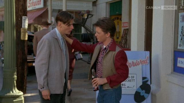 The bottle of Pepsi-Cola in 1955, Marty McFly (Michael J. Fox) in Back to the future 1