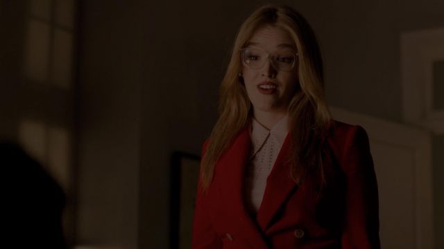 The top pink Miu Miu worn by Kirby Anders (Maddison Brown) in Dynasty (S02E21)