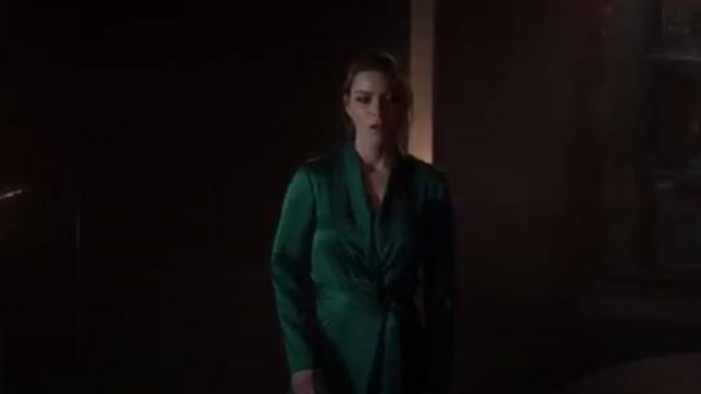 BA&SH Janeiro Satin Wrap Dress worn by Chloe Decker (Lauren German) in Lucifer (S04E09)