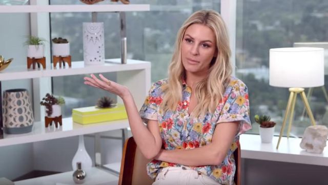 R13 Floral Cotton Skater Shirt worn by Morgan Stewart on E News