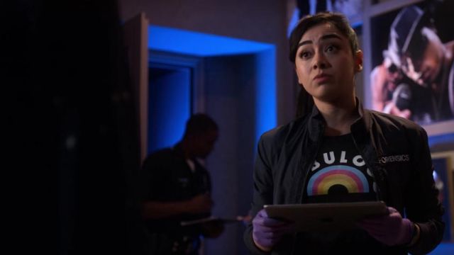 Ella Lopez (Aimee Garcia)'s rainbow fabulous wears in Lucifer (S04E10)