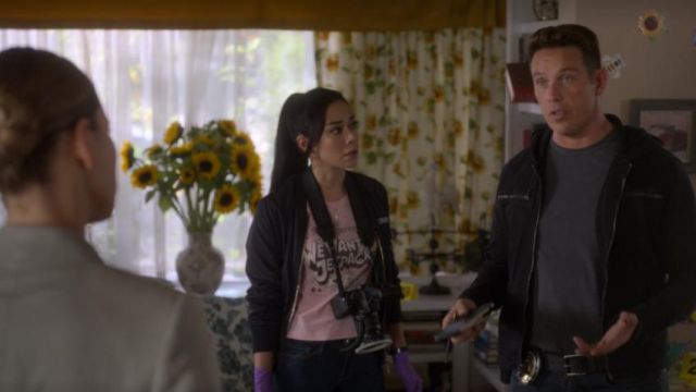 Ella Lopez (Aimee Garcia)'s We want jetpacks t-shirt wears in Lucifer (S04E01)