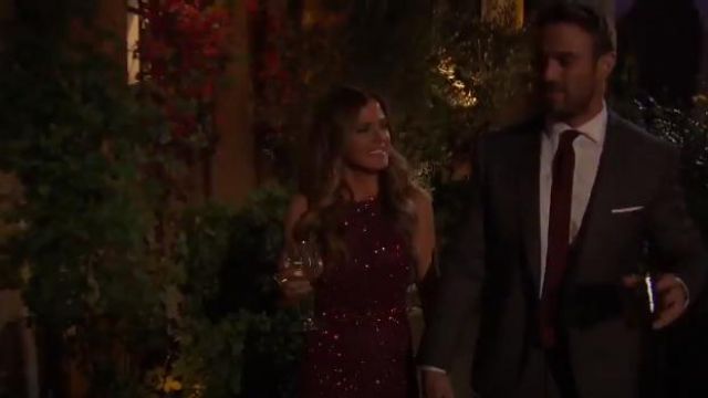 Mac Duggal 4265d Gown in Garnet worn by JoJo Fletcher in The Bachelorette (S12E02)