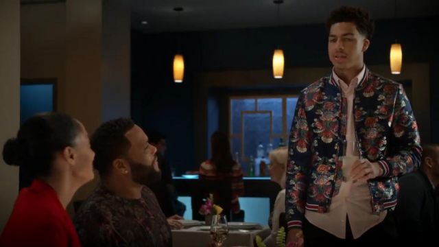Topman Chandler Classique Bomber Jacket porté par Andre Johnson, Jr (Marcus Scribner) black-ish (S05E23)