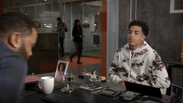 Akoo x Ali Float Hoodie worn by Andre Johnson Jr. Marcus Scribner in black ish S05E23 Spotern